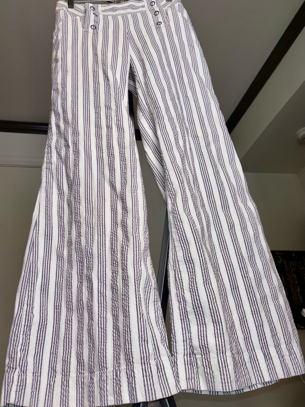 Vintage Victoria’s  Secret LONDONJEAN Striped Chino Flare Leg Pants Size 2